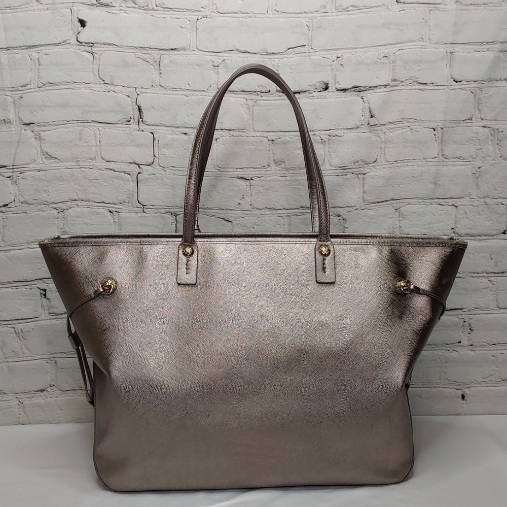 HENRI BENDEL LARGE 'METALLIC' LEATHER TOTE BAG STUDDED SIDES - Picture 3 of 16